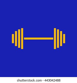 Dumbbell vector icon.