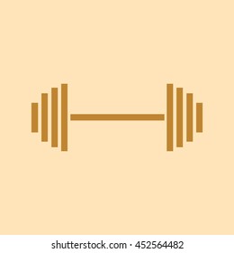 Dumbbell vector icon.
