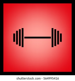 Dumbbell vector icon.
