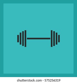 Dumbbell vector icon.