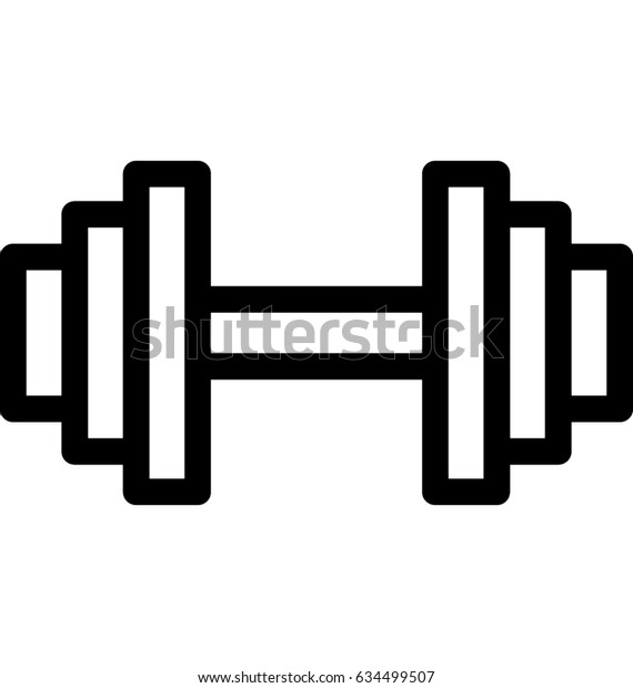 Dumbbell Vector Icon Stock Vector (Royalty Free) 634499507
