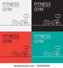 Dumbbell vector icon and background in eps