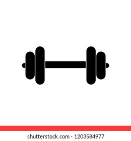 Dumbbell vector icon, barbell symbol. Simple, flat style for web or mobile app