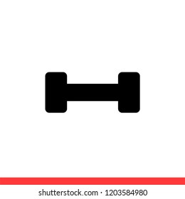 Dumbbell vector icon, barbell symbol. Simple, flat style for web or mobile app
