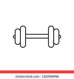 Dumbbell vector icon, barbell symbol. Simple, flat style for web or mobile app