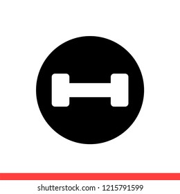 Dumbbell vector icon, barbell symbol. Simple, flat design for web or mobile app