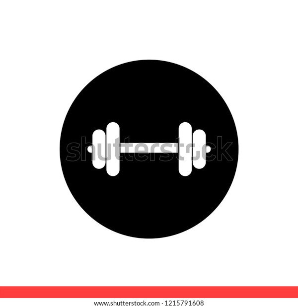 Dumbbell Vector Icon Barbell Symbol Simple Stock Vector (Royalty Free ...