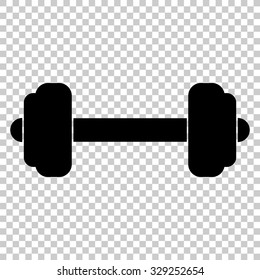 dumbbell vector icon - black illustration