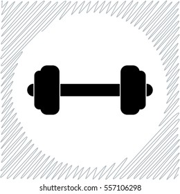 Dumbbell vector icon - black  illustration