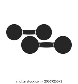 Dumbbell vector icon. Black vector icon isolated on white background dumbbell.