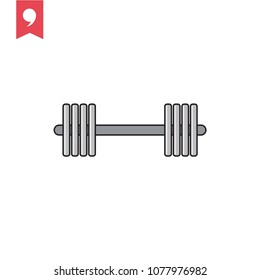 Dumbbell vector icon, fitness and gym symbol