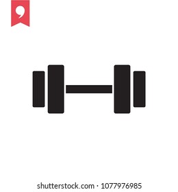 Dumbbell vector icon, fitness and gym symbol
