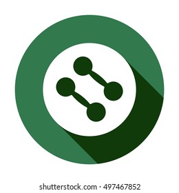 Dumbbell vector icon.  Flat design.