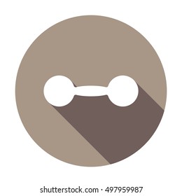 Dumbbell vector icon.  Flat design.
