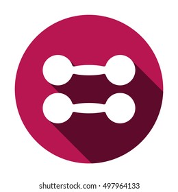 Dumbbell vector icon.  Flat design.