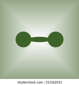 Dumbbell vector icon.  Flat design.
