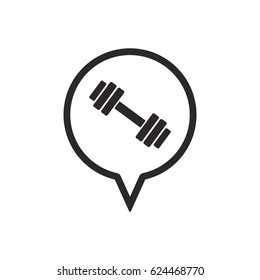 Dumbbell vector icon.  Flat design.