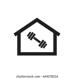 Dumbbell vector icon.  Flat design.