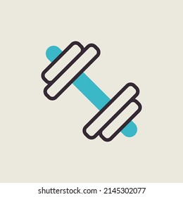 Dumbbell vector icon. Graph symbol for sport web site and apps design, logo, app, UI