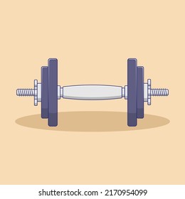 Dumbbell Vector Icon Illustration. Gym Equipment Vector. Flat Cartoon Style Suitable for Web Landing Page, Banner, Flyer, Sticker, Wallpaper, Background