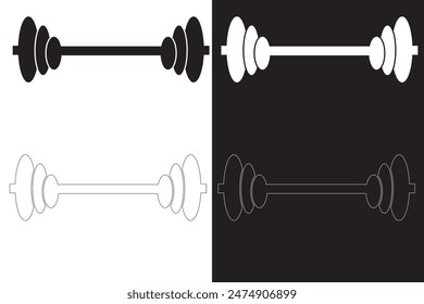 Dumbbell vector icon isolated on black and white background. Dumbbell vector for graphic and web design. vector illustration.