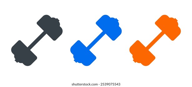 Dumbbell vector icon isolated on white background