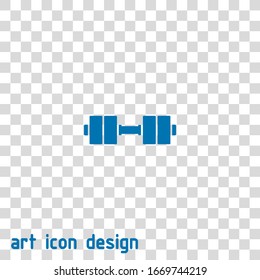 dumbbell vector icon on white background