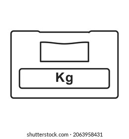Dumbbell vector icon. Outline vector icon isolated on white background dumbbell.