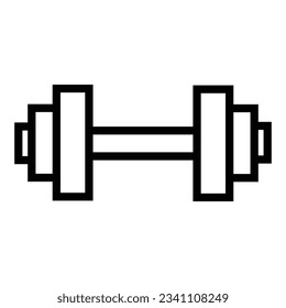 Dumbell Vektorsymbol, Outline-Stil, einzeln auf weißem Hintergrund.