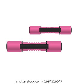 Dumbbell vector icon. Realistic vector icon isolated on white background dumbbell.