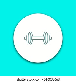 Dumbbell vector icon with shadow. Illustration isolated for graphic and web design.
