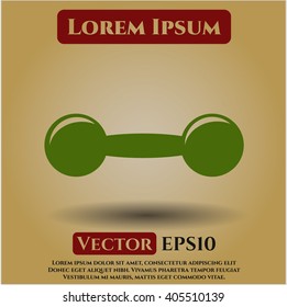 Dumbbell vector icon or symbol
