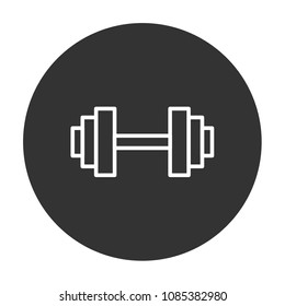 dumbbell vector icon, dumbbell training sport sign