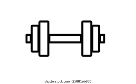 Dumbbell vector icon. Web icon gym dumbbell simple symbol
