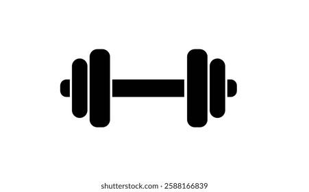 Dumbbell vector icon. Web icon gym dumbbell simple symbol
