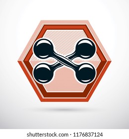 Dumbbell vector illustration, fitness and gym sport equipment for healthy lifestyle and fitness workout.