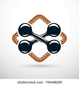 Dumbbell vector illustration, fitness and sport equipment for healthy lifestyle and fitness workout.