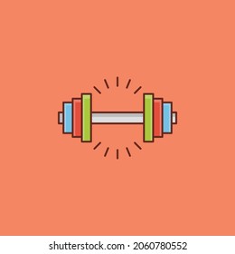dumbbell Vector illustration on a transparent background. Premium quality symbols. Vector Line Flat color  icon for concept and graphic design.