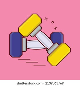 dumbbell Vector illustration on a transparent background.Premium quality symbols. vector line flat  icon for concept and graphic design.