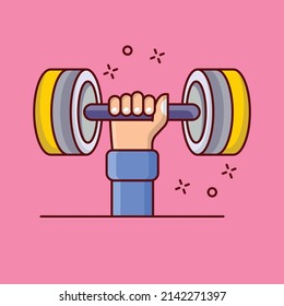 dumbbell Vector illustration on a transparent background.Premium quality symbols. vector line flat  icon for concept and graphic design.