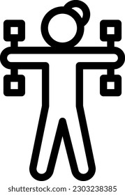 dumbbell Vector illustration on a transparent background. Premium quality symmbols. Thin line vector icons for concept and graphic design. 
