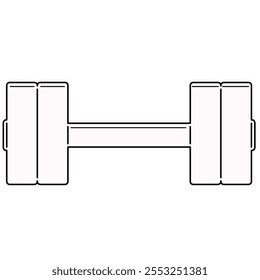 ilustração de vetor de haltere. Equipamento desportivo, levantamento de peso, exercício, força e conceito de ginástica.