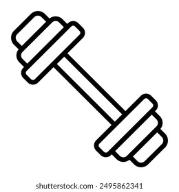 Dumbbell Vector Line Icon Design