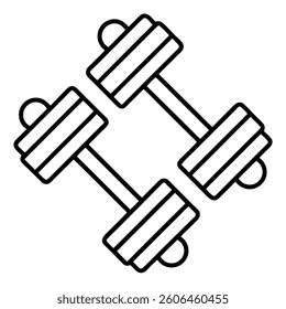 Dumbbell Vector Line Icon - Simple Thin Line Icon