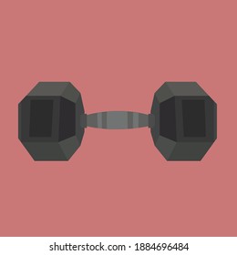 dumbbell vector on color background