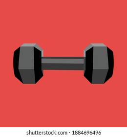 dumbbell vector on color background
