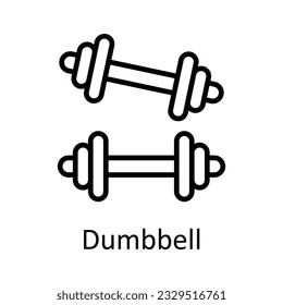 Dumbbell Vector  outline Icon Design illustration. Medical and Health Symbol on White background EPS 10 File