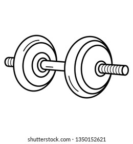 Dumbbell. Vector outline icon isolated on white background.