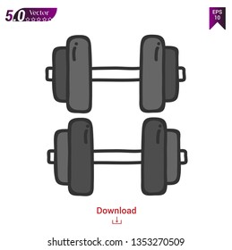 Dumbbell vector pictogram. Dumbbell vector eps icon