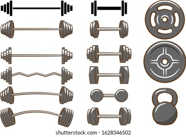 Dumbbell vector set collection graphic clipart design